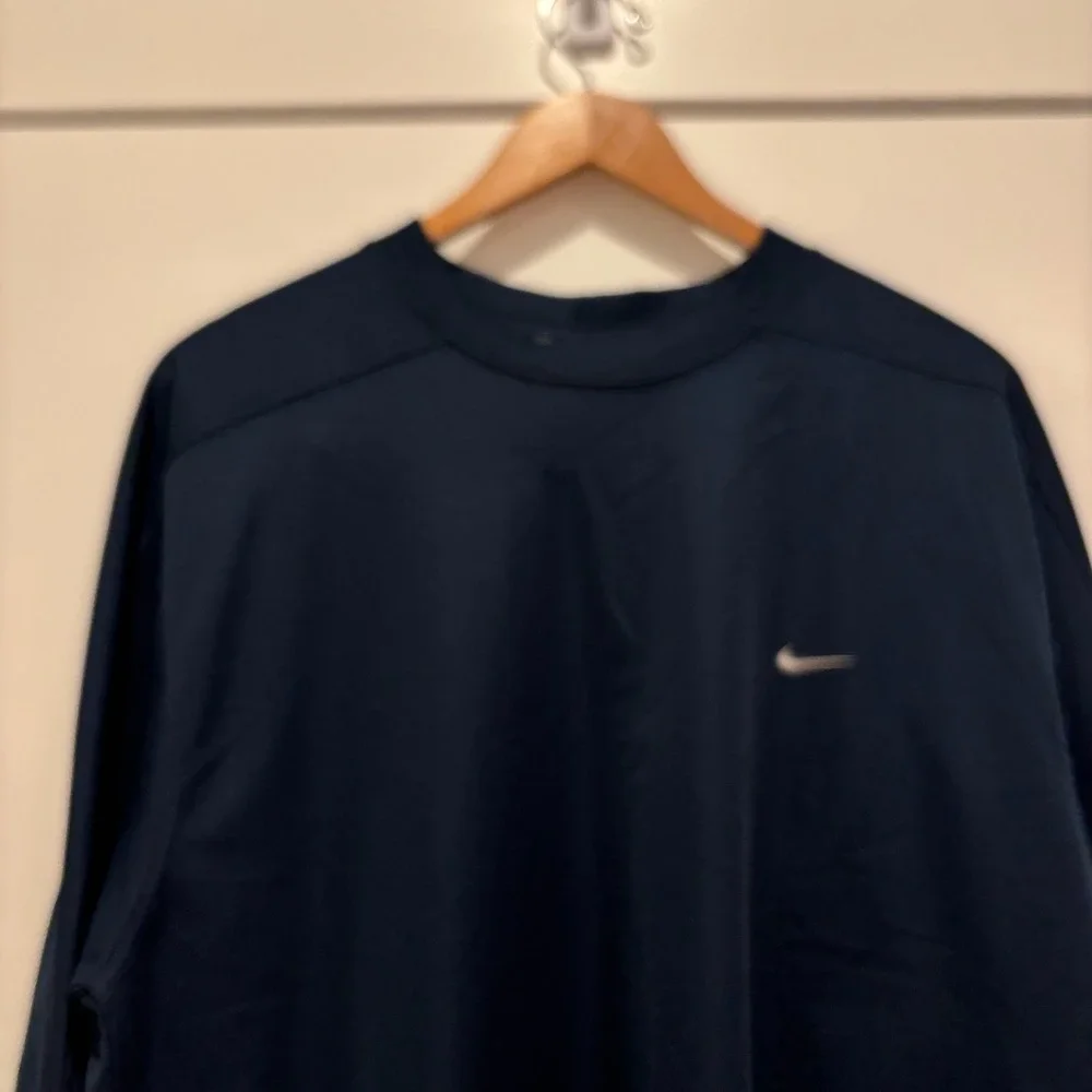 Vintage Nike‎ Long Sleeve Crew Neck Pullover Shirt Navy Blue Men's LG 56323
